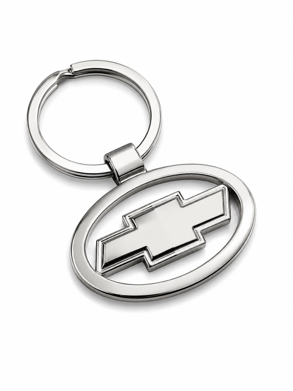 Chevrolet Silver Bowtie Keychain - Polished Metal